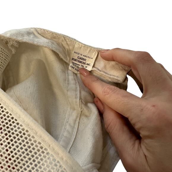 Miami University Vintage White Baseball Cap Corduroy Maroon Embroidered - Picture 5 of 5